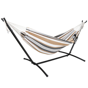 9ft Portable 2-Person Hammock with Steel Stand Carrying Case Double Swing Bed 793565027413