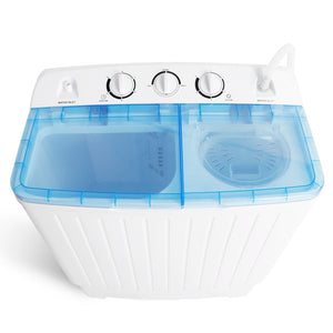 Portable Mini Compact Twin Tub Washing Machine 17.6lbs Washer w/ Wash and Spin 758277371063