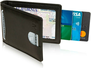 Slim Wallets For Men Bifold Mens Wallet With Removable Money Clip RFID Blocking