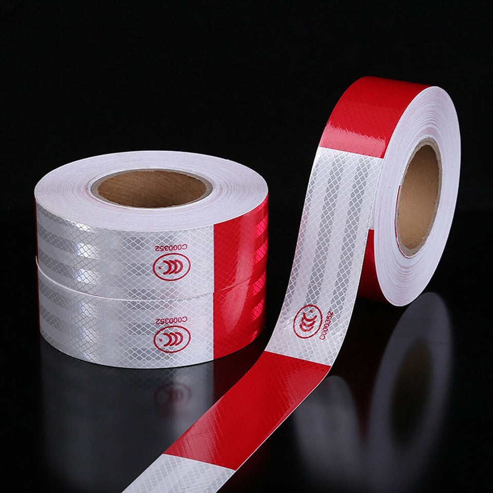 2"x50' Reflective Red & White Conspicuity Tape Trailer Safety Warning Car Truck