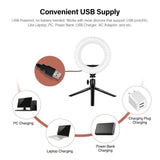 6'' LED SMD Ring Light Kit With Stand Dimmable 5500K For Camera Makeup Phone US
