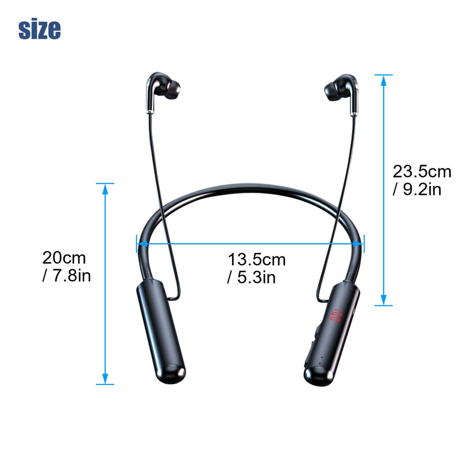 Bluetooth 5.0 Neckband Headset Wireless Earbuds Earphone Mic For iPhone Samsung