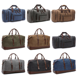 Vintage Men's Canvas Leather Travel Duffle Bag Shoulder Large Luggage Gym Tote