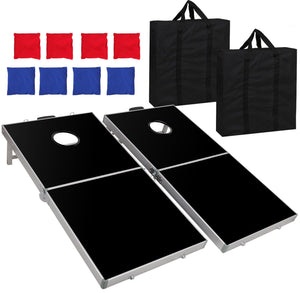 Aluminium Cornhole Pro Regulation Size Bean Bag Toss Game Set (Black) 4 x 2FT 757510717071