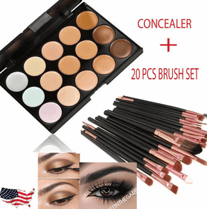 15 Colors Makeup Contour Face Cream Concealer Palette Professional + 20 BRUSH SP