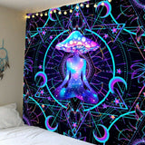 Mushroom Wall Hanging Tapestry Hippie Colorful Psychedelic Trippy Home Decor US