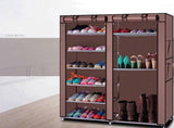 2 Row 9 Lattices Shoe Storage Rack Shelves Cabinet Closet Free Standing Coffee