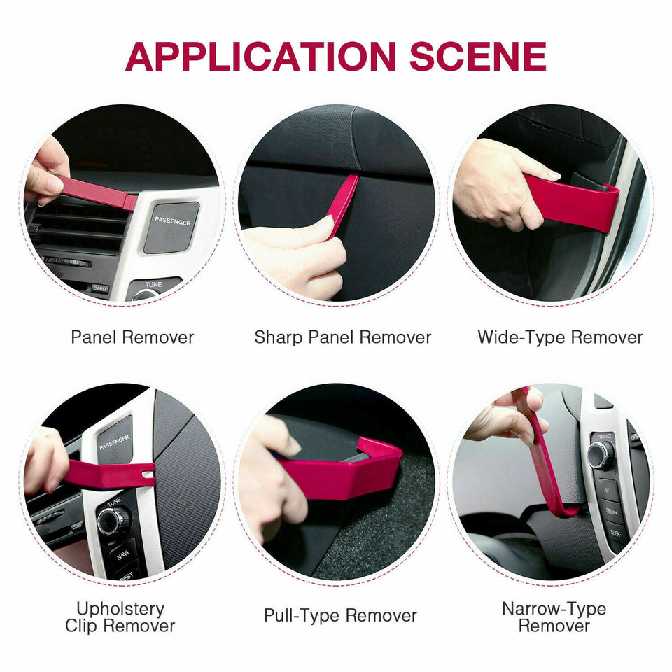 Car Radio Stereo Door Clip Trim Dash Panel Install Removal Pry Tool Plastic Kit
