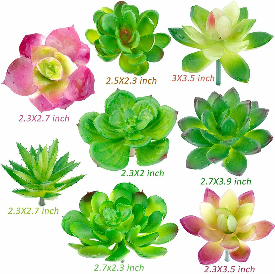 16/24 Artificial Succulent Plants Unpotted Mini Fake Plant Lotus Home Garden USA
