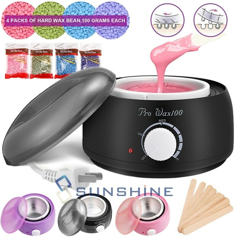 Professional Wax Warmer Heater Hair Removal Depilatory Home Waxing Kit Beans
