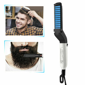 Hair Straightener Men Multifunctional Comb Curling Electric Brush Beard Comb US