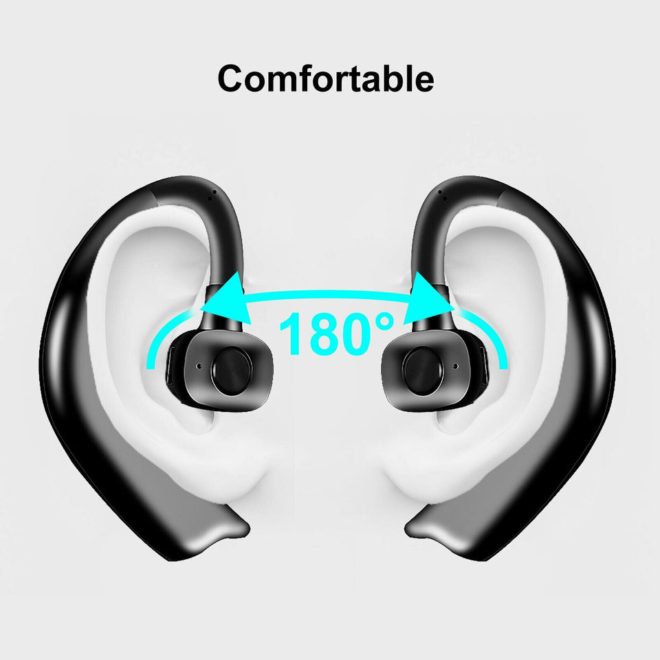 Bluetooth 5.0 Earpiece Wireless Headset Noise Cancelling Driving Trucker Earbuds
