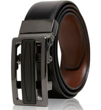 Real Leather Belt Mens Reversible Ratchet Belt With Adjustable Automatic Buckle