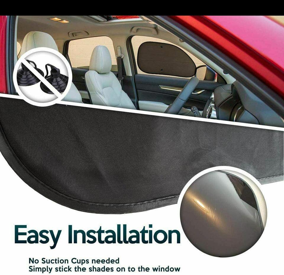 Zone Tech 2x Mesh Car Cling Side Window Sun Shade Heat Protector No Suction Cups