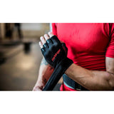 Harbinger 140 Ventilated Pro Wrist Wrap Weight Lifting Gloves - Black