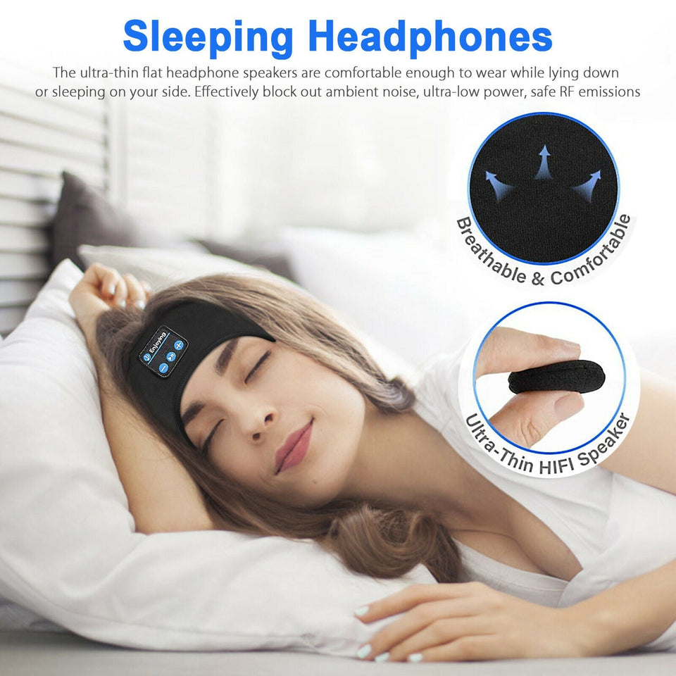 Bluetooth Wireless Stereo Headphone Earphone Sleep Headset Sports Music Headband