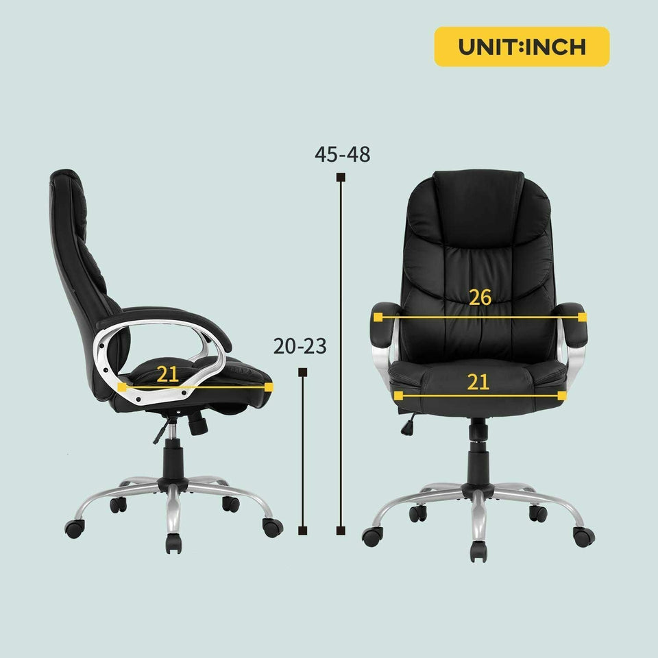 High Back Leather Office Chair Executive Office Desk Task Computer Chair  848837003487