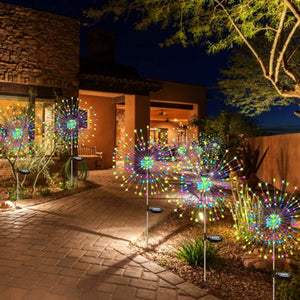 150 LED Solar Firework Starburst Lights Fairy Lamp Outdoor Garden Path Decor USA