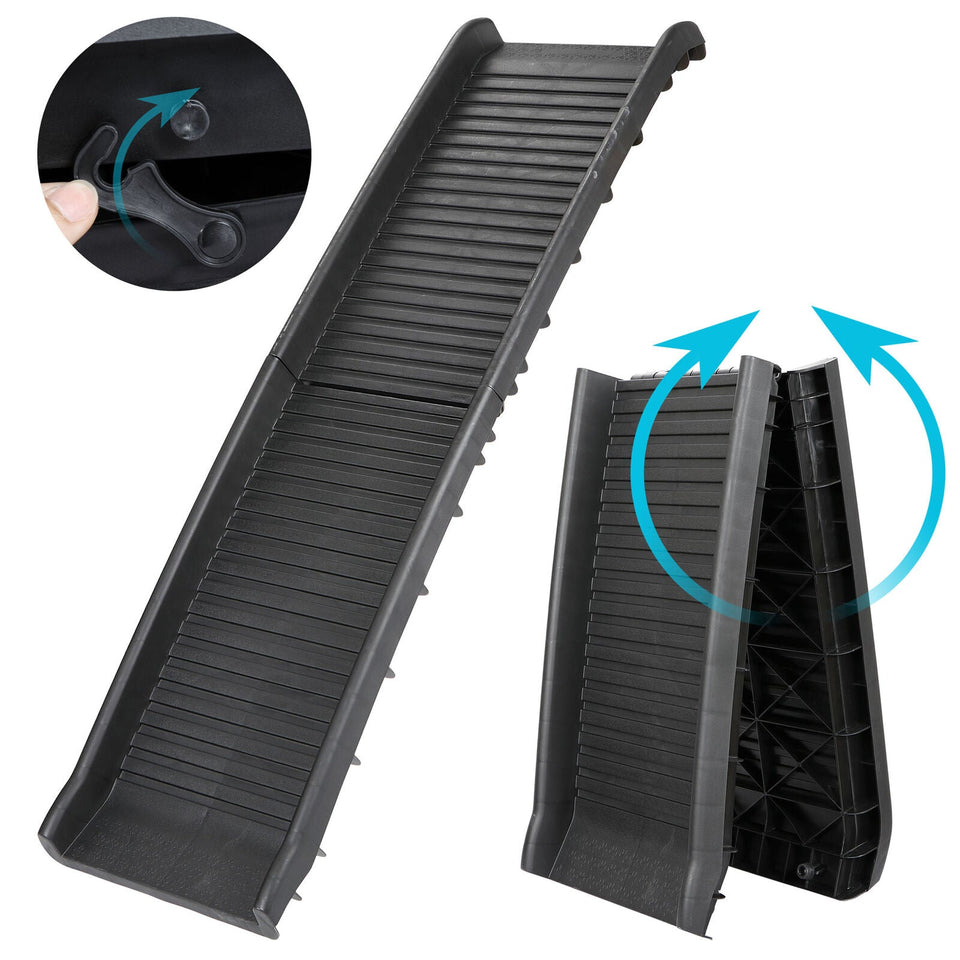 Foldable Dog Pet Ramp for Car Truck SUV Backseat Stair Steps Auto Travel Ladder 758277378192