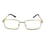 Men Women Fake Non Prescription Glasses Clear Lens Metal Frame Nerd Geek Gold
