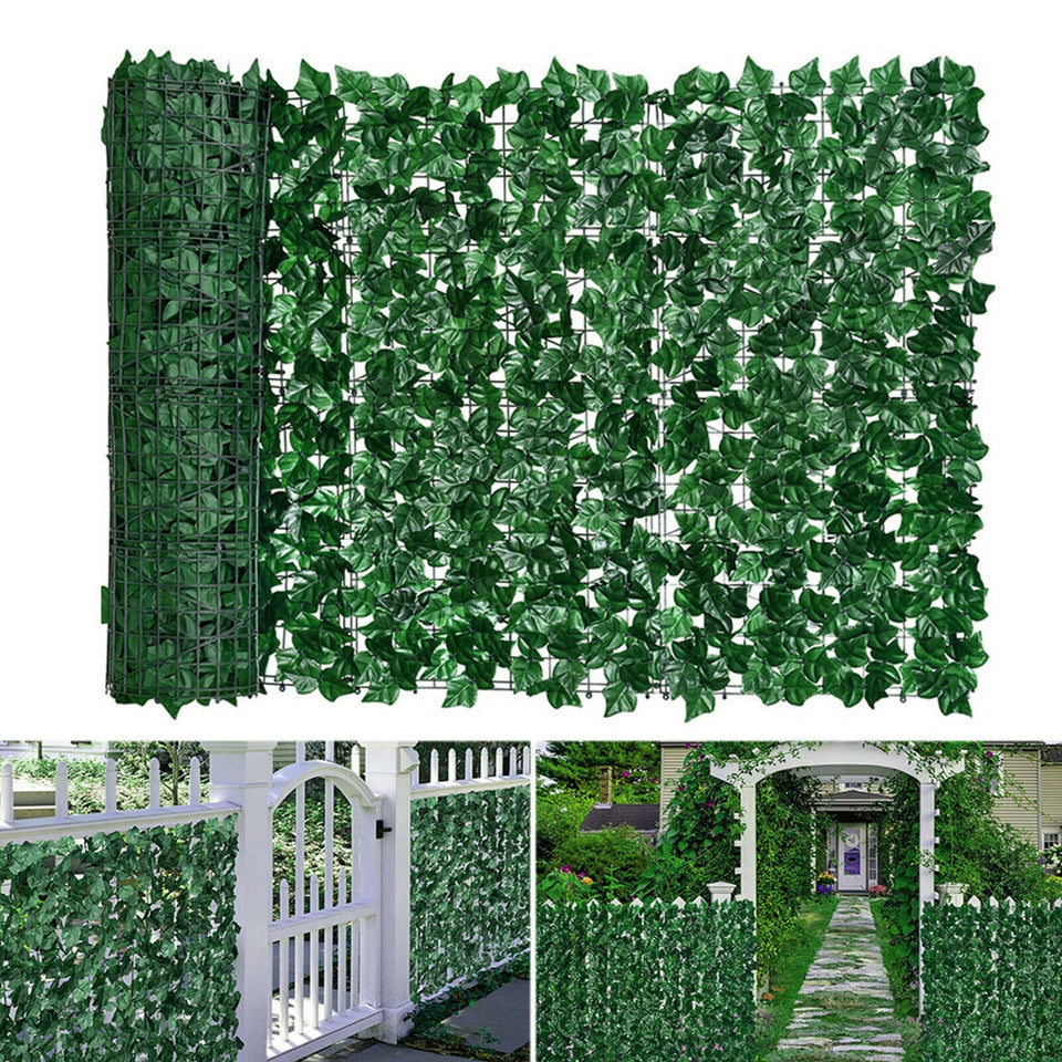 Artificial Privacy Fence Screen Fake Ivy Leaf Foliage Garden Panel Outdoor Hedge