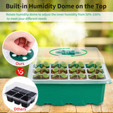3PCS Seed Starter Tray Kit Seedling Tray Humidity Adjustable Kit with Dome&Tool 707638682201