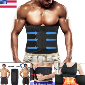 Men Waist Trimmer Belt Sweat Wrap Tummy Stomach Weight Loss Fat Burner Slimming