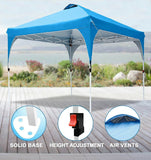 FDW 10x10 Pop Up Canopy Tent  Anti-UV, Straight Leg and Easy up Sun Shelter,Blue 195030055011