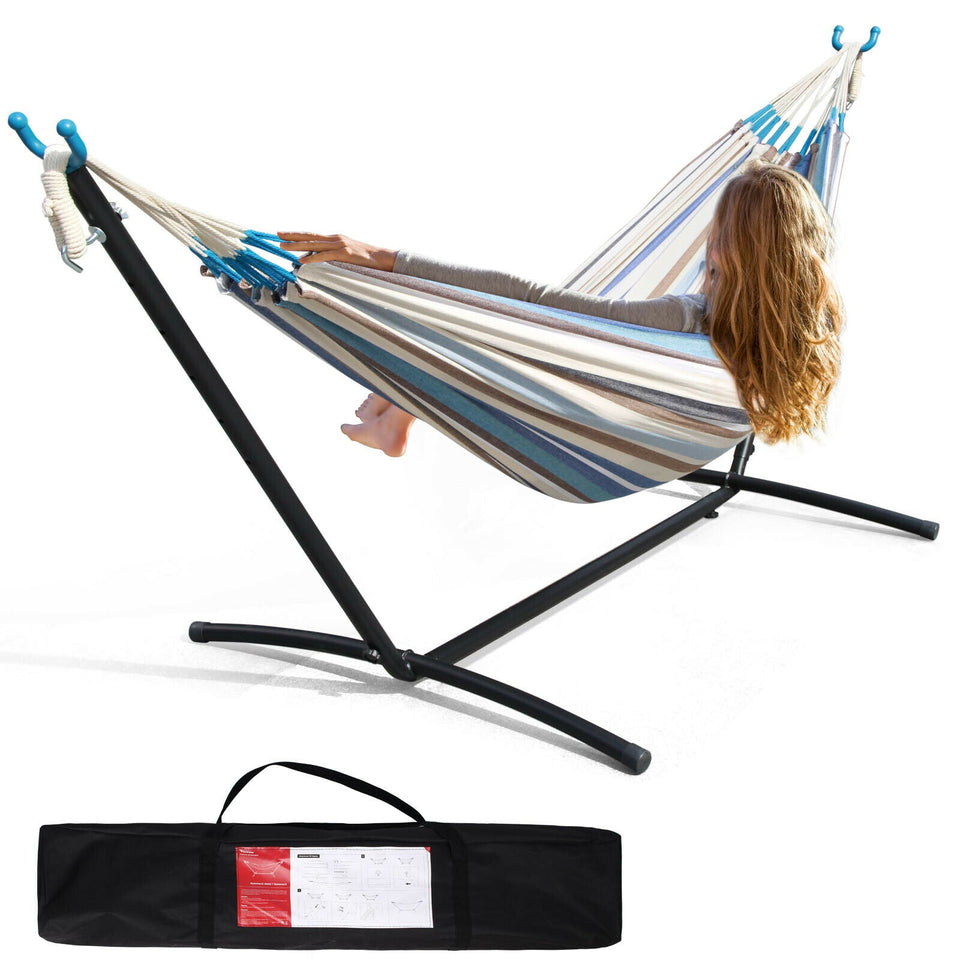 FDW Hammock with Heavy Duty Steel Stand Double and Carrying Case,for Beaches 195030055875