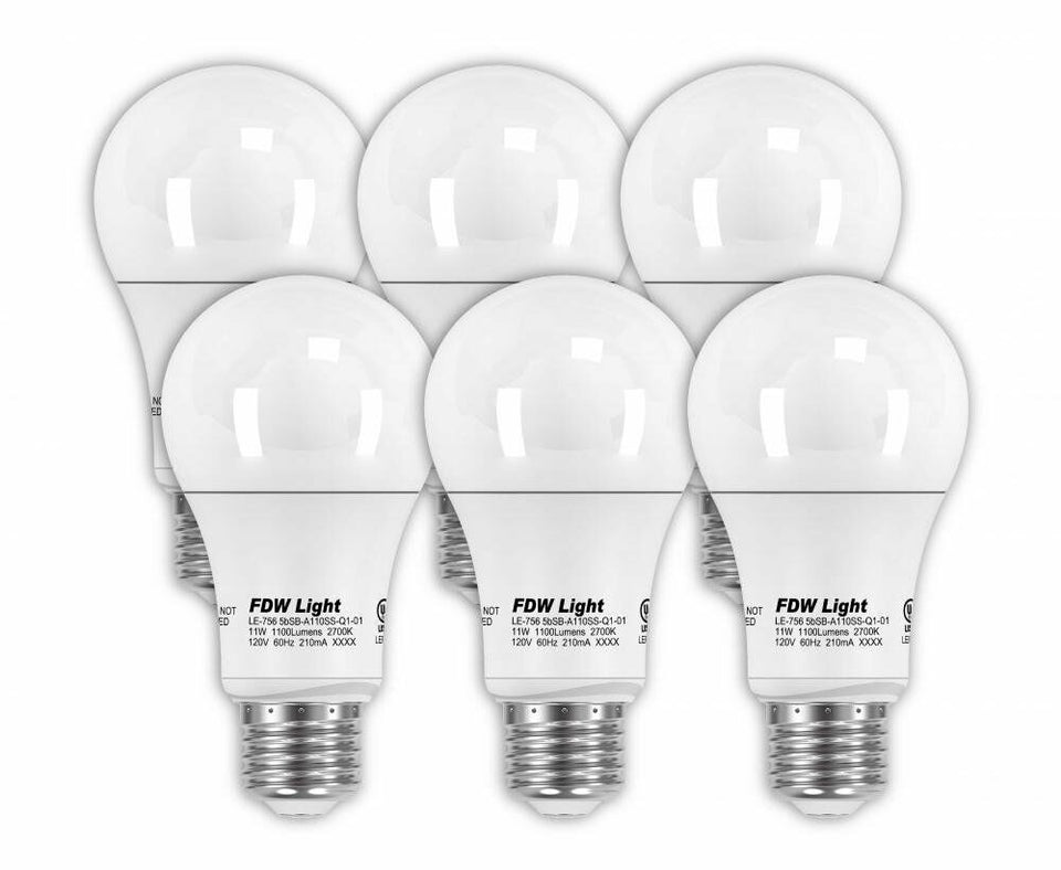 New 60 Watt Equivalent SlimStyle LED Light Bulb Soft White 2700K 6 Pack 60W A196 848837009878