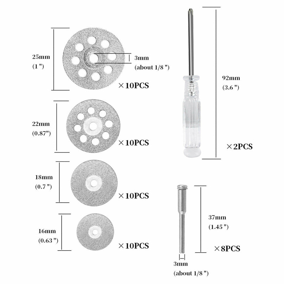 50 PCS Diamond Cutting Wheel Saw Blades Cut Off Discs Set for Dremel Rotary Tool