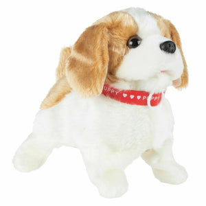 Animated Plush Dog Toy Walks Talks Back Flips Battery Operated 2 AA Pet Puppy