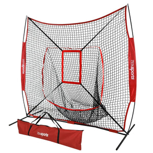 Portable Baseball Softball Practice HittingTraining Net 7x7 w/ Strike Zone & Bag 758277365222
