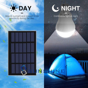 20W LED Solar Panel Powered Tent Lamp Yard Portable Camping Bulb Light Outdoor