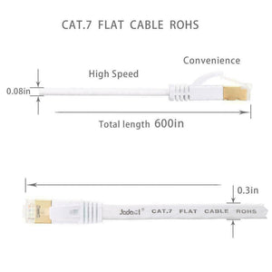 CAT7 Internet Flat Cable RJ45 Network Patch Cord Ethernet Xbox PS4 PC LAN LOT US