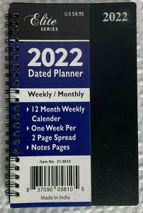 2022 Spiral Weekly Monthly Dated Business Planner Appointment Organizer 5x8