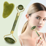 Jade Roller Face Body Eye Gua Sha Massager Set Anti Aging Wrinkle Beauty Therapy