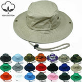 Unisex 100% Cotton Bucket Hat Fishing Camping Safari Boonie Sun Brim Summer Cap