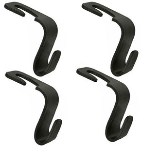 4pcs Car Hook Seat Hangers Black Headrest Back Holder Clip Bag Grocery Accessory