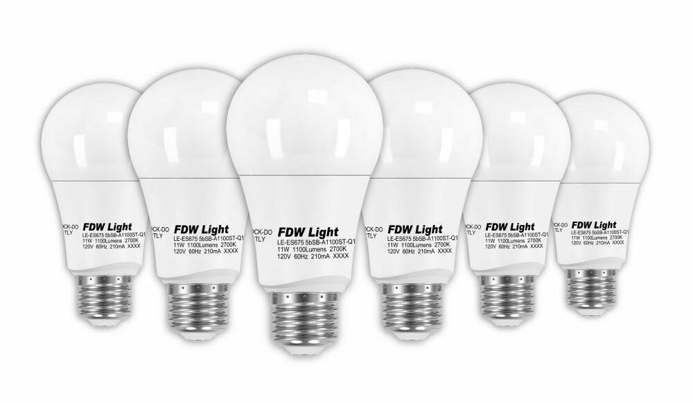 New 75 Watt Equivalent SlimStyle A19 LED Light Bulb 2700K Dimmable 6 Pack ES675