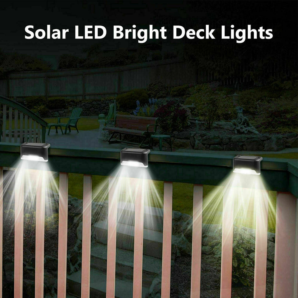 8 Solar LED Bright Deck Lights Outdoor Garden Patio Railing Decks Path Lighting