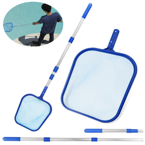 Swimming Pool Leaf Skimmer Rake Net Spa Hot Tub Cleaning Tool W/ Telescopic Pole