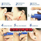 Professional Ear PIERCING GUN body Nose Navel Tool Kit set jewelry 98 studs USA