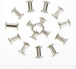 100 Pack Silvery Chicago Screws Metal Screw Posts Nail Rivet for Leather Crafts