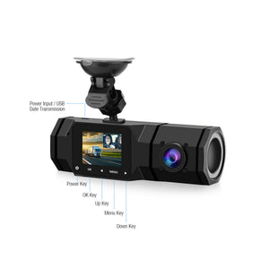 1080P Dual Dash Cam Front and Inside Camera IR Night Vision Car Driving Recorder