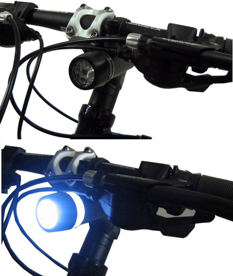 Bike Bicycle Light 5 LED Rear Safety + Front Head FLASHLIGHT Waterproof Lamp