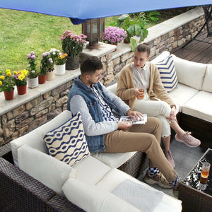 7-Piece Patio Furniture Set, Outdoor Sectional Sofa Couch UGGF007M01