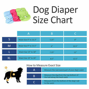 Reusable Washable Dog Diapers(3 Pack) - Dog Wraps for both Male and Female Dogs