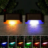 4 pack New Solar Deck Lights Outdoor Waterproof LED Steps Lamps for Stairs Fence