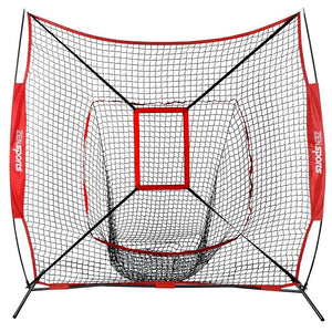 Portable Baseball Softball Practice HittingTraining Net 7x7 w/ Strike Zone & Bag 758277365222